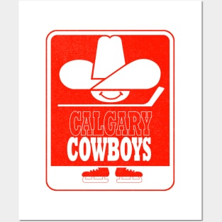 Retro Calgary Cowboys Hockey Posters and Art